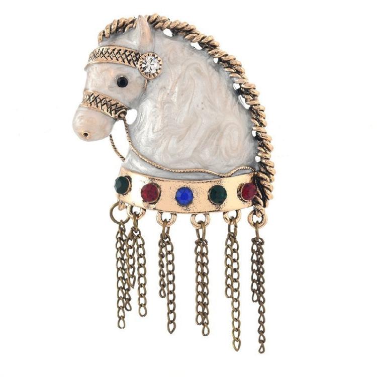 Unique Tassels Horse Brooch in White Enamel Animal Design Versatile Pin Ideal for Gifts and Special Occasions 1
Unique Tassels Horse Brooch in White Enamel Animal Design Versatile Pin Ideal for Gifts and Special Occasions 1
