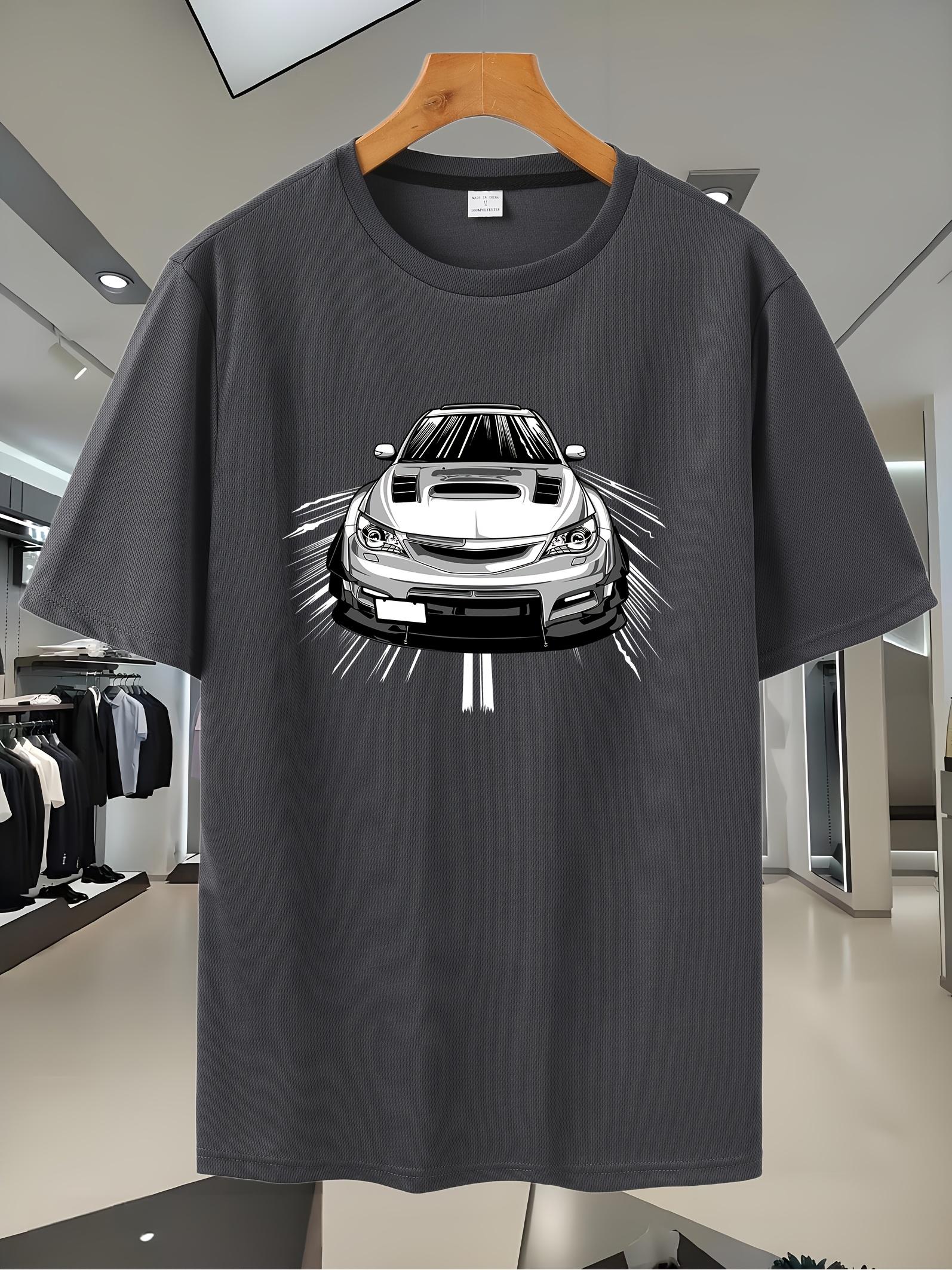 Sporty Graphic Print T-shirt - Breathable Mesh Short Sleeve Tee with Car Design L
Sporty Graphic Print T-shirt - Breathable Mesh Short Sleeve Tee with Car Design L