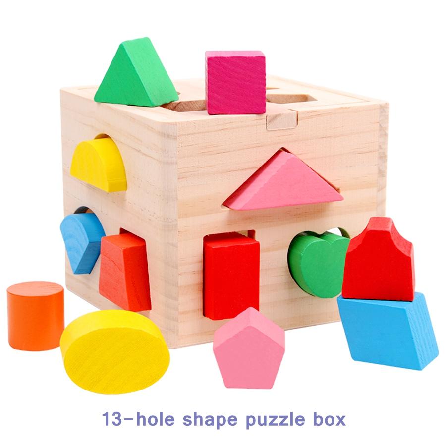Wooden 13/16 Holes Color & Shape Matching Sorter Box Montessori Tactile Toy Sets Learning Geometric Block Matching Game For Toddler
Wooden 13/16 Holes Color & Shape Matching Sorter Box Montessori Tactile Toy Sets Learning Geometric Block Matching Game For Toddler