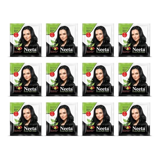 Neeta Powder Hair Colour, Henna Based Hair Color Natural Black 5g Pack of 12, Silky Soft and Shiny Hair Colour with Benefits of 5 Natural Herbs
Neeta Powder Hair Colour, Henna Based Hair Color Natural Black 5g Pack of 12, Silky Soft and Shiny Hair Colour with Benefits of 5 Natural Herbs