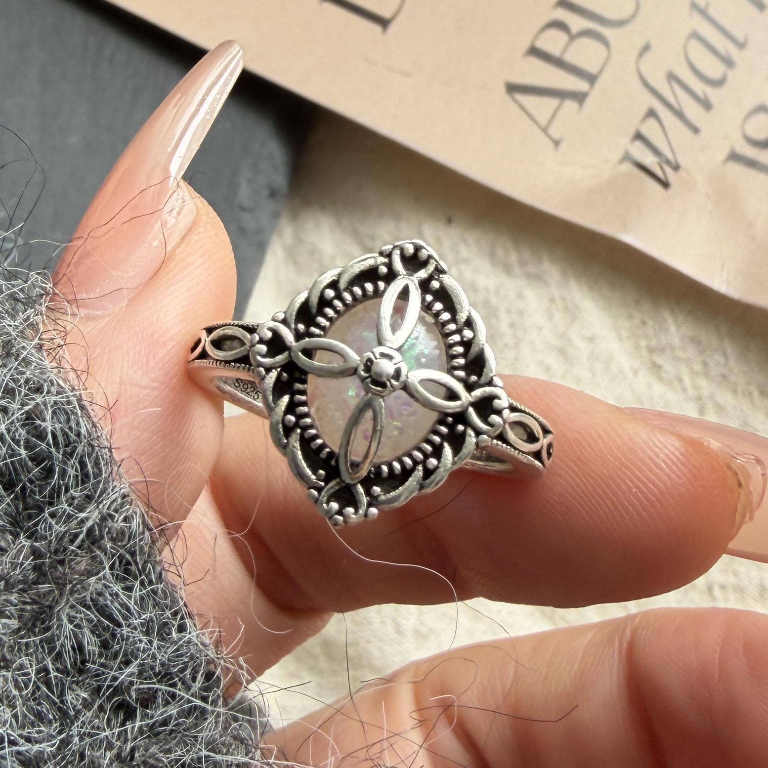 925 Sterling Silver Rings for Women Couple Minimalist Handmade Simple Retro Flower Stone Ring Fine Jewelry Gift Prevent Allergy resizable
925 Sterling Silver Rings for Women Couple Minimalist Handmade Simple Retro Flower Stone Ring Fine Jewelry Gift Prevent Allergy resizable