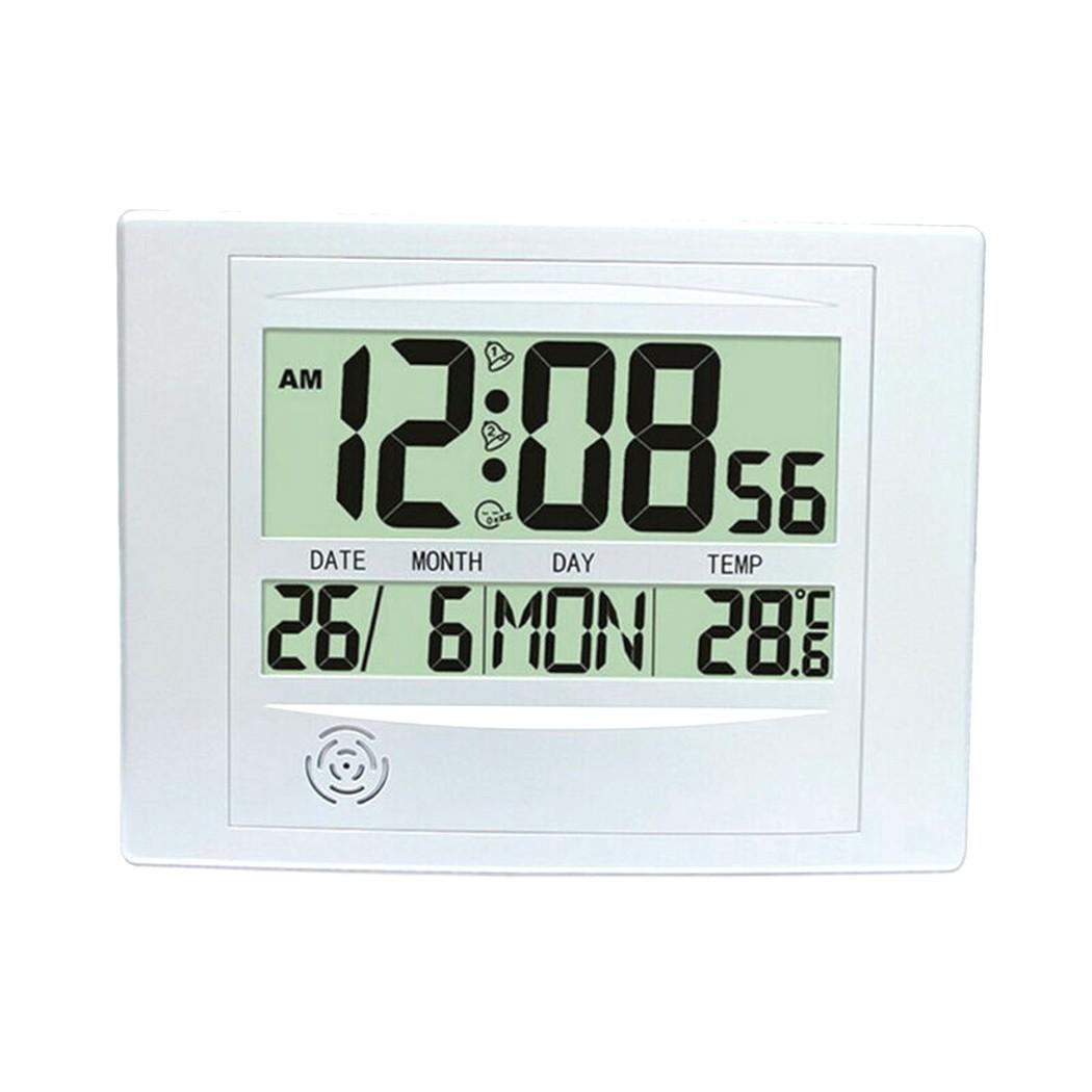 Цифровой календарь, будильник, ЖК-дисплей, большое время с температурой