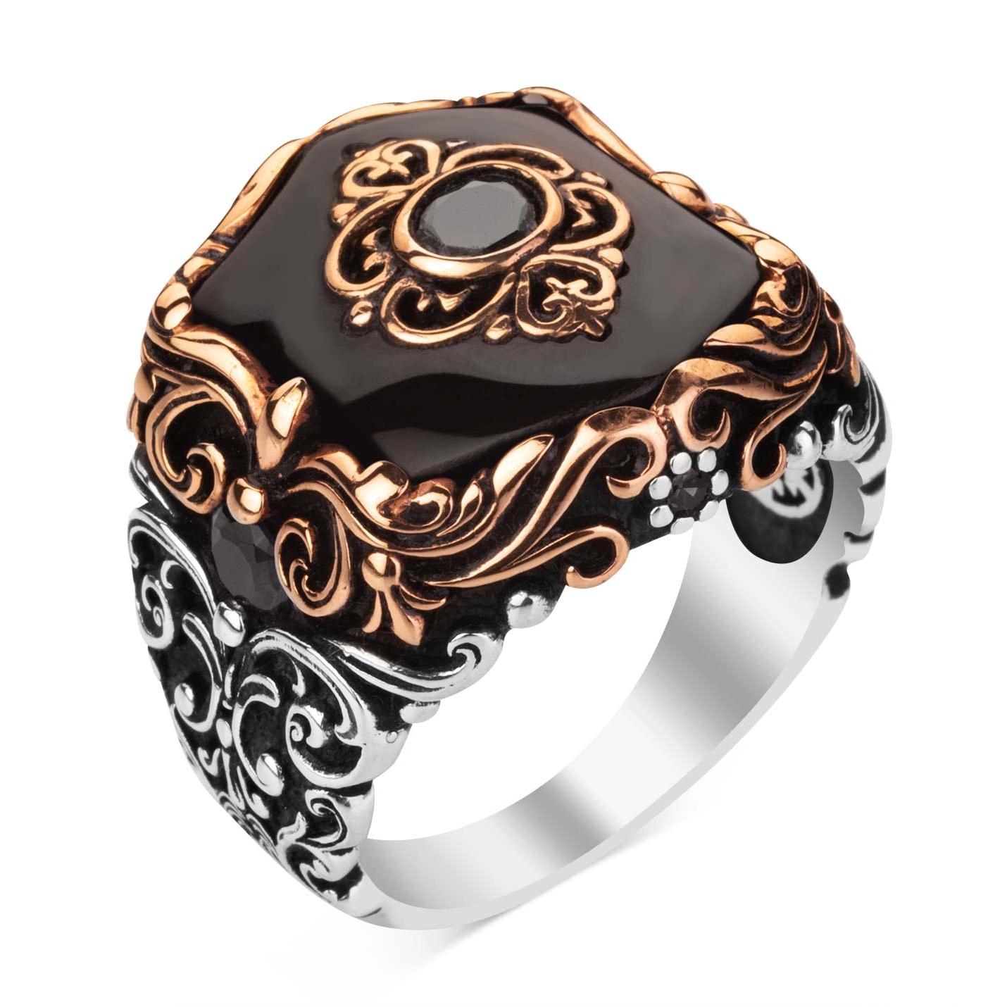 Плитка Модель Черный Камень Оникс Стерлинговое Серебро Мужское Кольцо 
Плитка Модель Черный Камень Оникс Стерлинговое Серебро Мужское Кольцо