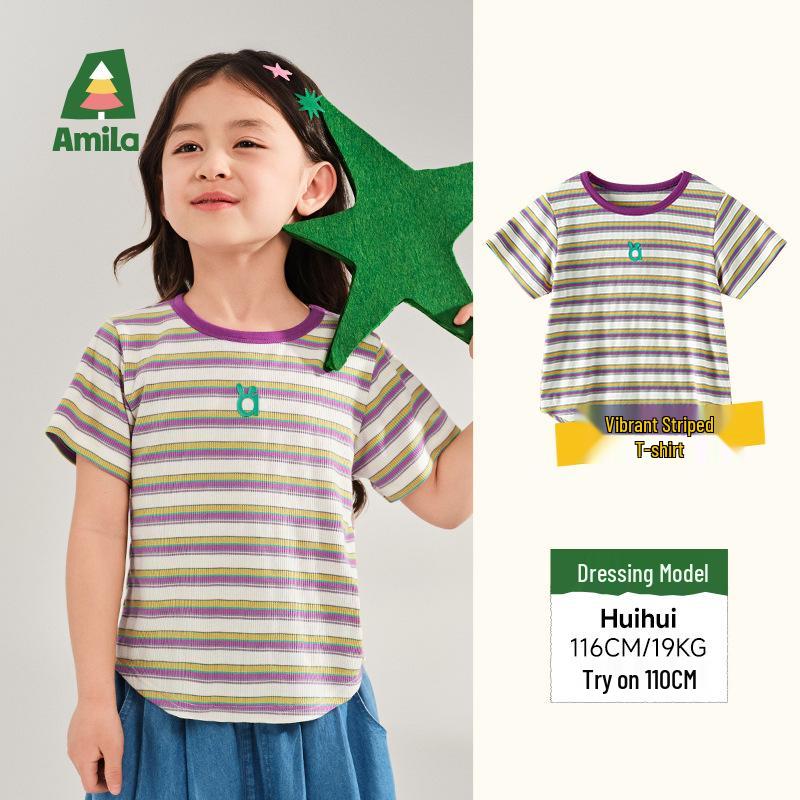 Tongbei Kids 2025 Summer Striped Girls Short-Sleeve T-shirt 90 cm рожевий червоний колір
Tongbei Kids 2025 Summer Striped Girls Short-Sleeve T-shirt 90 cm рожевий червоний колір