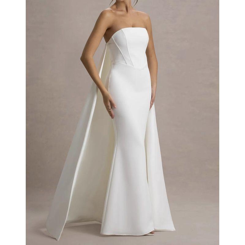 Foreign Trade Order CL Sexy Simple Wrap-around Banquet Party Wedding Fashion Gyaru Slimming Beautiful Shawl Dress White XL(14)
Foreign Trade Order CL Sexy Simple Wrap-around Banquet Party Wedding Fashion Gyaru Slimming Beautiful Shawl Dress White XL(14)