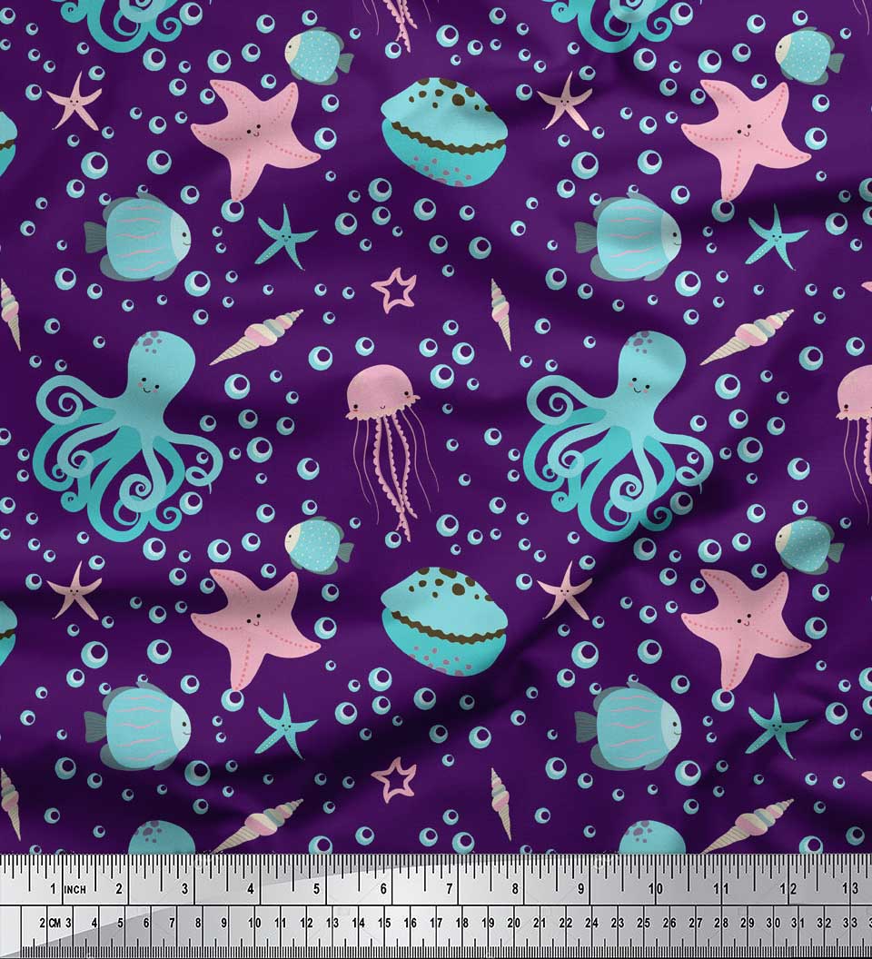 Soimoi Purple Poly Crepe Ткань с принтом медузы и осьминога на метр 42 дюйма 42 Inch Wide - Poly Crepe зелёный
Soimoi Purple Poly Crepe Ткань с принтом медузы и осьминога на метр 42 дюйма 42 Inch Wide - Poly Crepe зелёный
