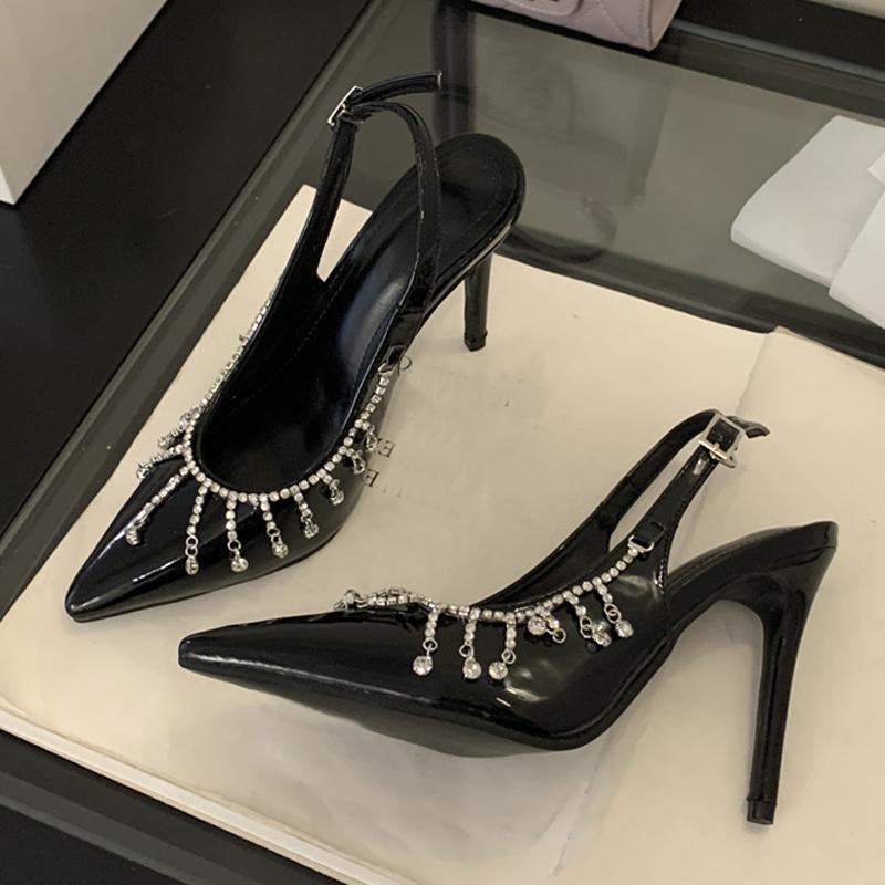 Liyke Fashion Design Crystal Rhinestone Tassels Women Pumps Lace Leather Slingbacks High Heels Shoes Wedding Ballet Shoes 35
Liyke Fashion Design Crystal Rhinestone Tassels Women Pumps Lace Leather Slingbacks High Heels Shoes Wedding Ballet Shoes 35