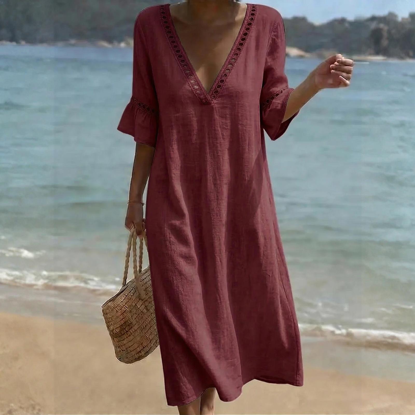 Women s Summer Casual V-neck Button Color Sleeveless Long Dress XXL винний
Women s Summer Casual V-neck Button Color Sleeveless Long Dress XXL винний