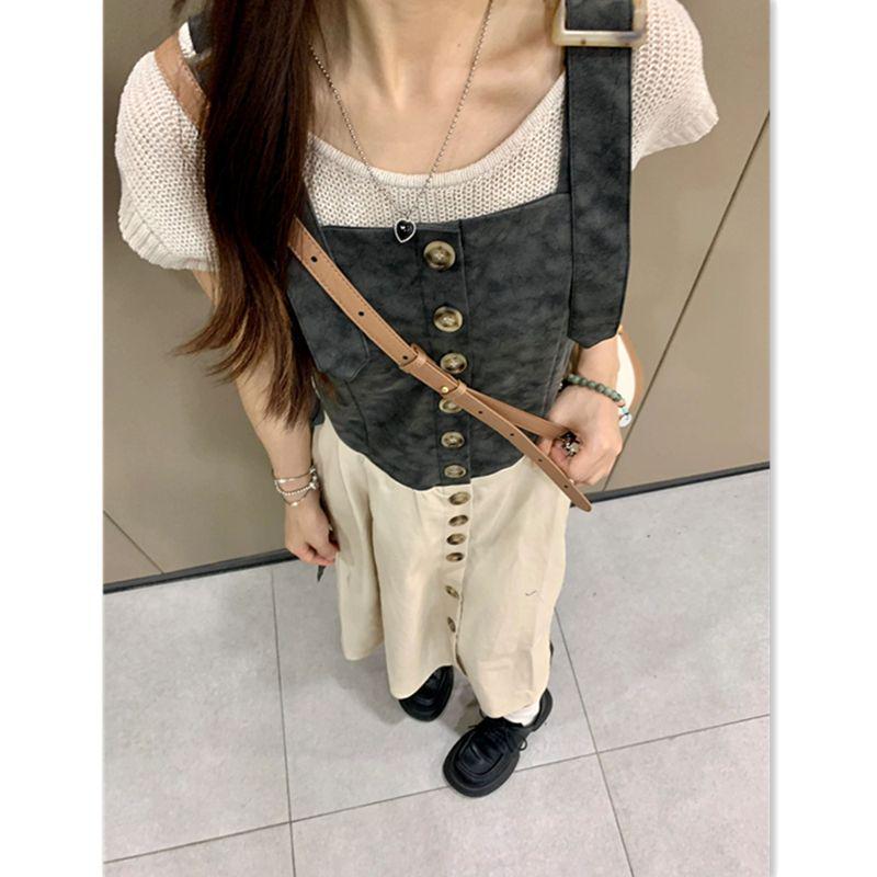 Retro Chic Summer Knit Top & Waist-Cinched Dress Set S
Retro Chic Summer Knit Top & Waist-Cinched Dress Set S