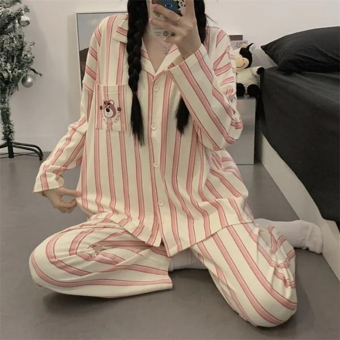 Осенняя чистая хлопковая новая повседневная и удобная женская пижама с рисунком для дома, комплект шелковой пижамы для женщин 2XL розовый
Осенняя чистая хлопковая новая повседневная и удобная женская пижама с рисунком для дома, комплект шелковой пижамы для женщин 2XL розовый