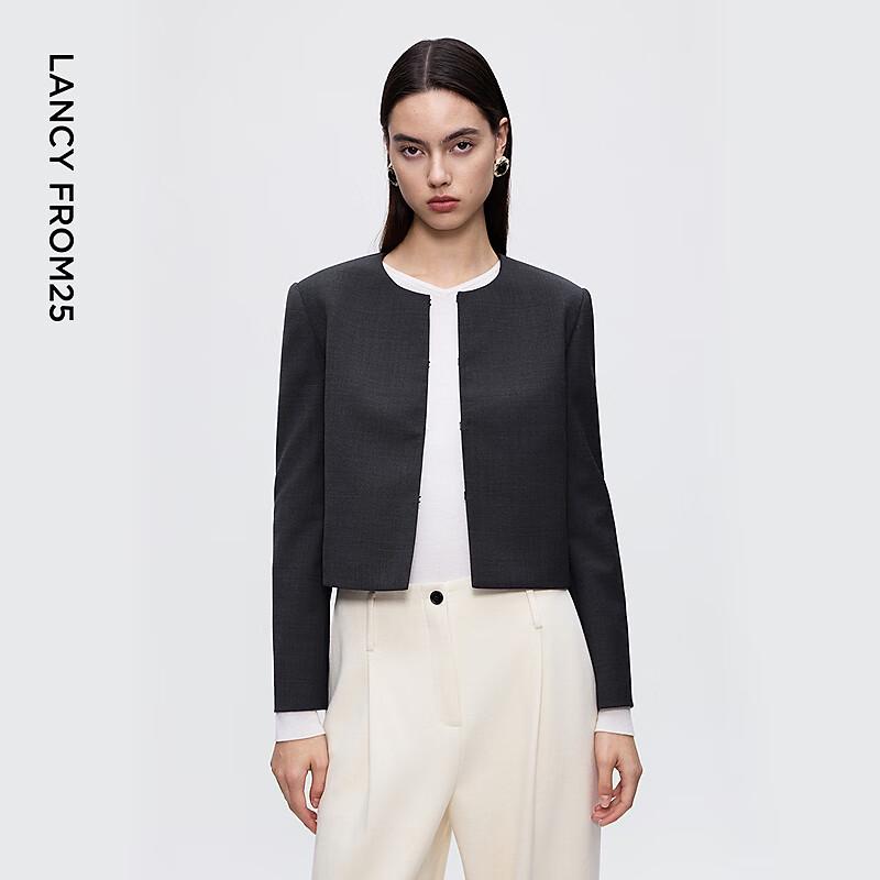 Langzi Women s Gray Wool Blend Round Neck Boxy Short Jacket S
Langzi Women s Gray Wool Blend Round Neck Boxy Short Jacket S