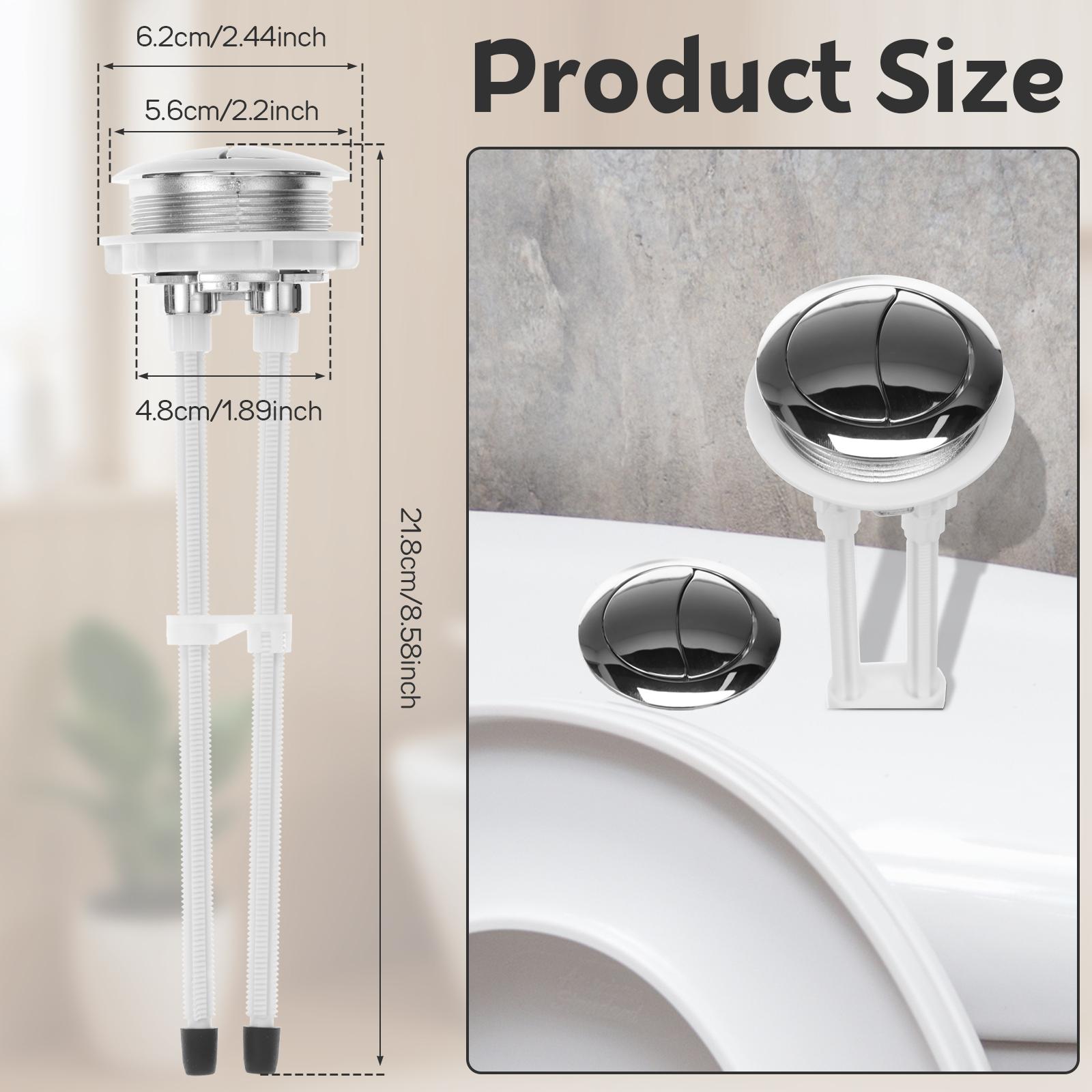 2 Pack Dual Flush Toilet Push Button Replacement 48mm/1.89 inch Toilet Tank Button Adjustable Chrome Top Mount Kit
2 Pack Dual Flush Toilet Push Button Replacement 48mm/1.89 inch Toilet Tank Button Adjustable Chrome Top Mount Kit