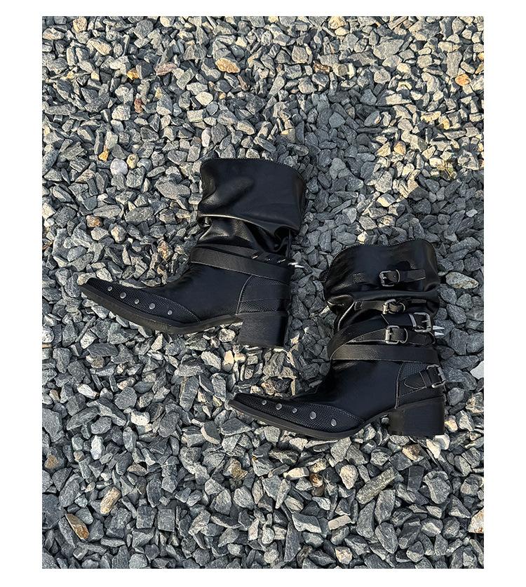 Черные плиссированные ковбойские ботильоны с V-образным вырезом, с заклепками, с острым носком, на толстом каблуке, ботинки Мартин женские, новые весенне-осенние 2025 42 чёрный
Черные плиссированные ковбойские ботильоны с V-образным вырезом, с заклепками, с острым носком, на толстом каблуке, ботинки Мартин женские, новые весенне-осенние 2025 42 чёрный