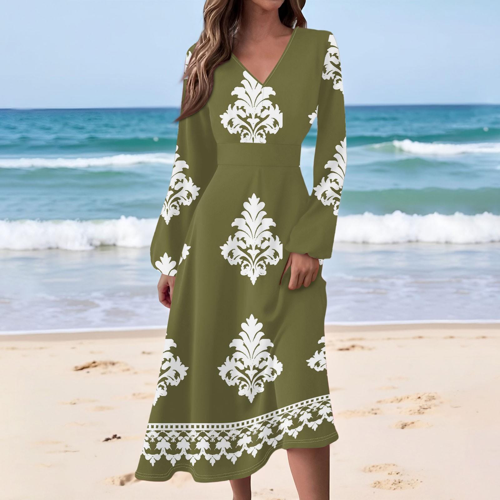 Women s Casual Fashion Retro Print V-neck Long Sleeve Waist Long Dress L армия зеленый
Women s Casual Fashion Retro Print V-neck Long Sleeve Waist Long Dress L армия зеленый