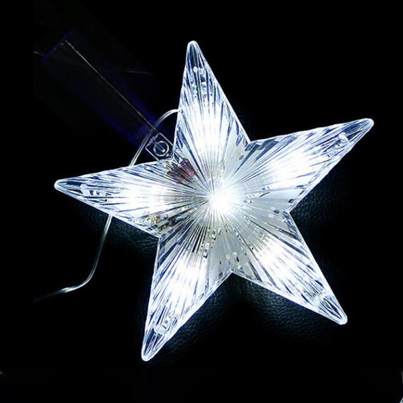 Светодиодная пентаграмма, рождественская елка, верхняя светодиодная лампа 2024, рождественская светящаяся прозрачная декоративная лампа, длина линии, вилка США белый