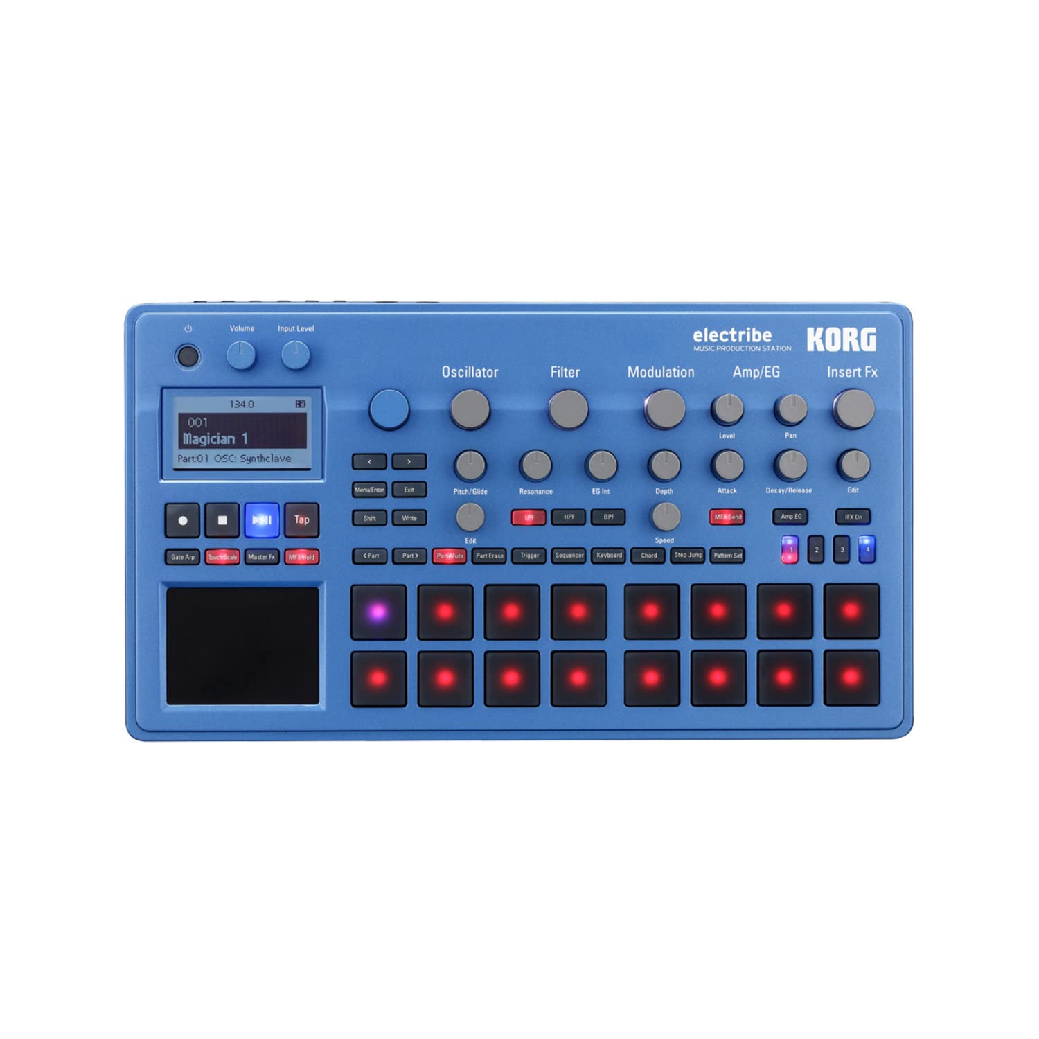 KORG Synthesizer Sequencer electribe2 BL Electribe2 Metallic Blue Ідеально підходить для виробництва танцювальної музики живого виконання Працює з Ableton Live синій
KORG Synthesizer Sequencer electribe2 BL Electribe2 Metallic Blue Ідеально підходить для виробництва танцювальної музики живого виконання Працює з Ableton Live синій