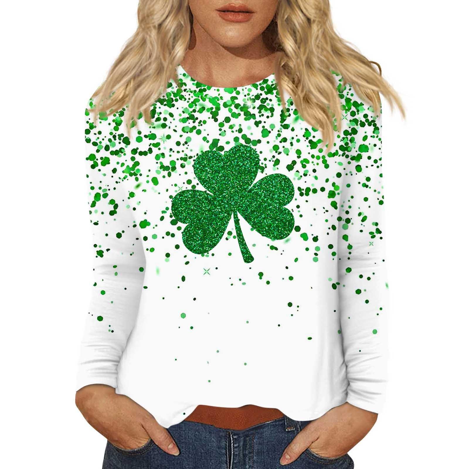 Женская повседневная повседневная рубашка с длинным рукавом. Топ с круглым вырезом и принтом ко Дню Святого Патрика M
Женская повседневная повседневная рубашка с длинным рукавом. Топ с круглым вырезом и принтом ко Дню Святого Патрика M