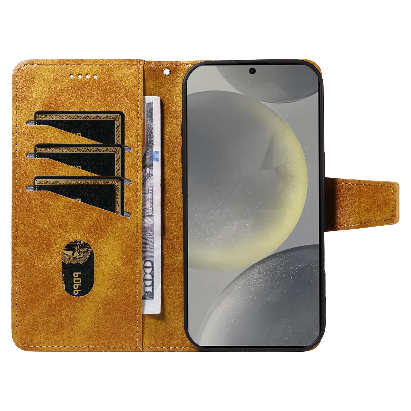 For Samsung Galaxy S24/Galaxy S25 Leather Case Wallet Stand Grids Imprinted Phone Cover with Strap Yellow
For Samsung Galaxy S24/Galaxy S25 Leather Case Wallet Stand Grids Imprinted Phone Cover with Strap Yellow