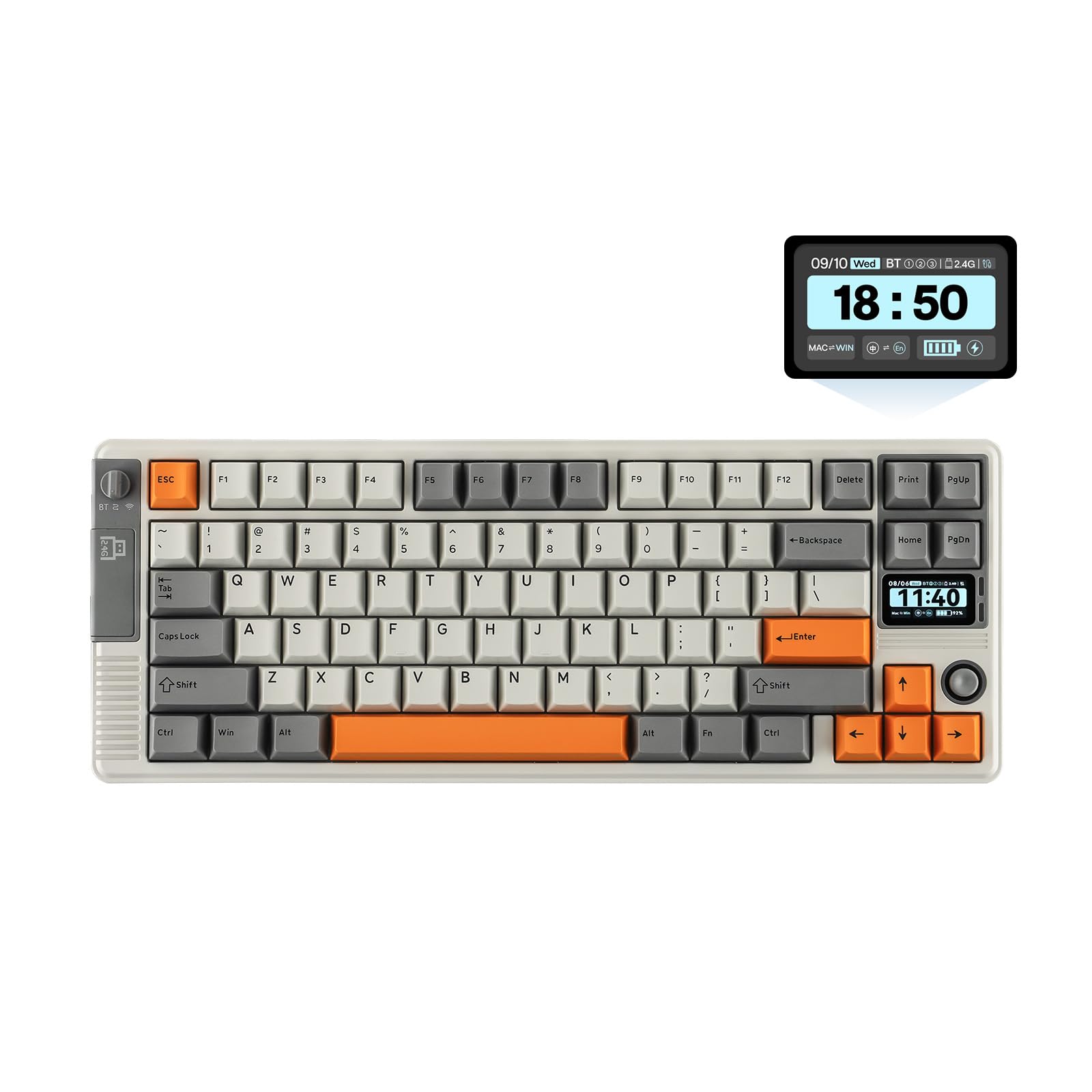 EPOMAKER RT85 Wireless Gaming Keyboard with Joystick DIY 8000mAh PBT Creamy Gasket Layout Mechanical English Layout Wisteria & Screen, Tenkeyless,
EPOMAKER RT85 Wireless Gaming Keyboard with Joystick DIY 8000mAh PBT Creamy Gasket Layout Mechanical English Layout Wisteria & Screen, Tenkeyless,