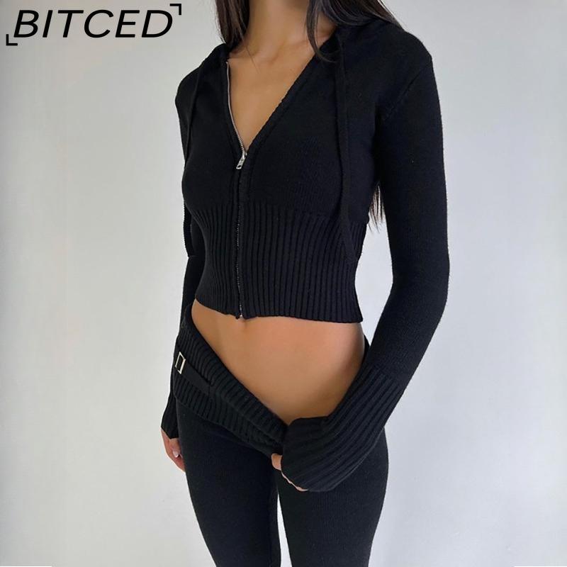 BITCED Женский повседневный трикотажный комплект: трикотажный кардиган с капюшоном и облегающие брюки, комплект из двух предметов S чёрный
BITCED Женский повседневный трикотажный комплект: трикотажный кардиган с капюшоном и облегающие брюки, комплект из двух предметов S чёрный