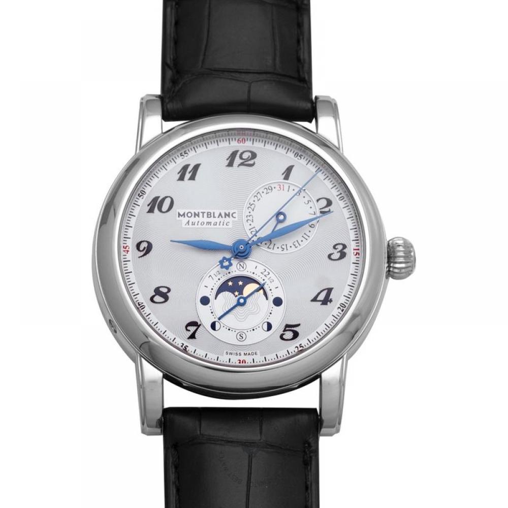 Montblanc Star Twin MoonphaSe автоматические мужские часы из нержавеющей стали с серебристым циферблатом
Montblanc Star Twin MoonphaSe автоматические мужские часы из нержавеющей стали с серебристым циферблатом