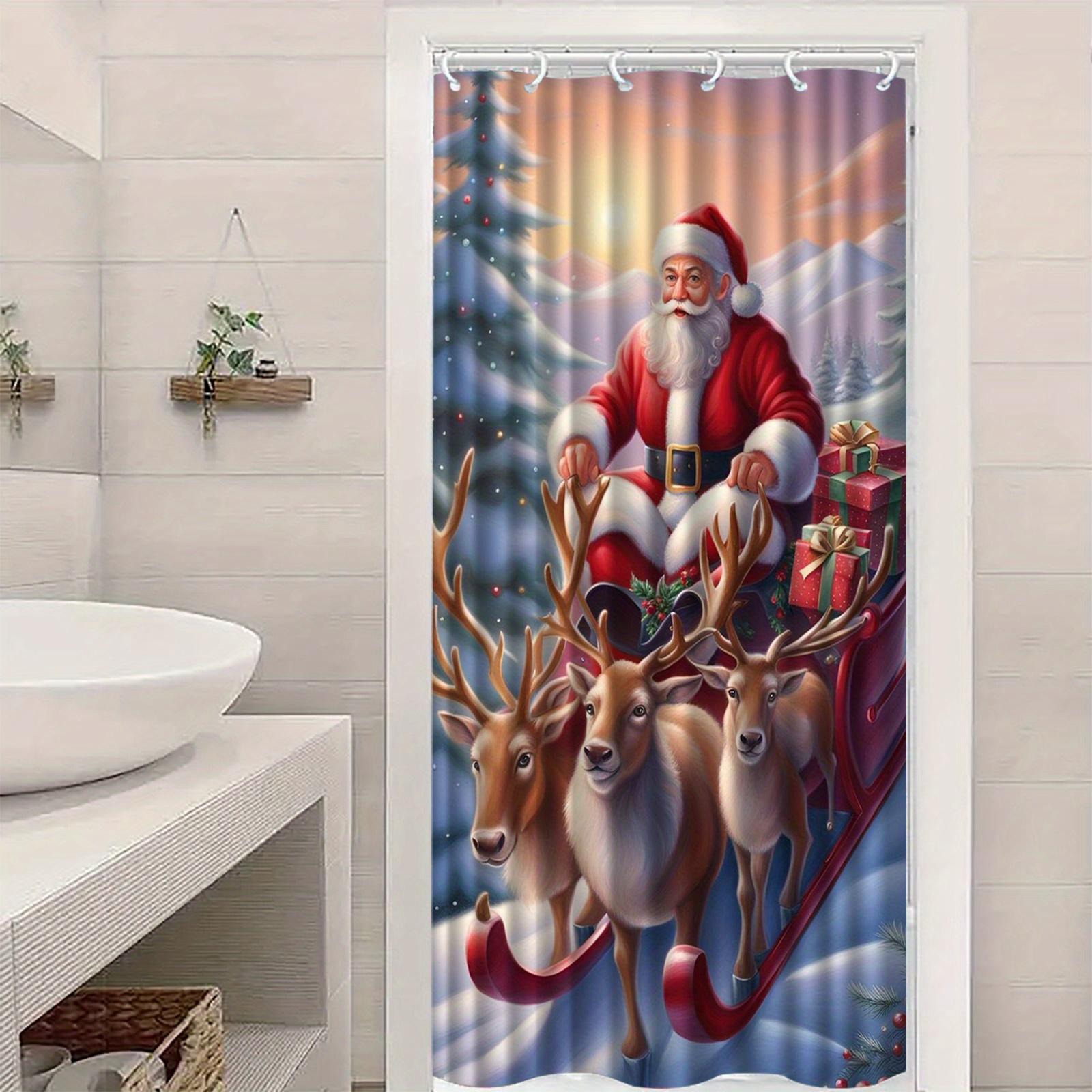 Santa Claus Shower Curtain With Hooks - Machine Washable Polyester Christmas Bathroom Decor, Santa Sleigh W60H190(CM)-1 Pcs
Santa Claus Shower Curtain With Hooks - Machine Washable Polyester Christmas Bathroom Decor, Santa Sleigh W60H190(CM)-1 Pcs