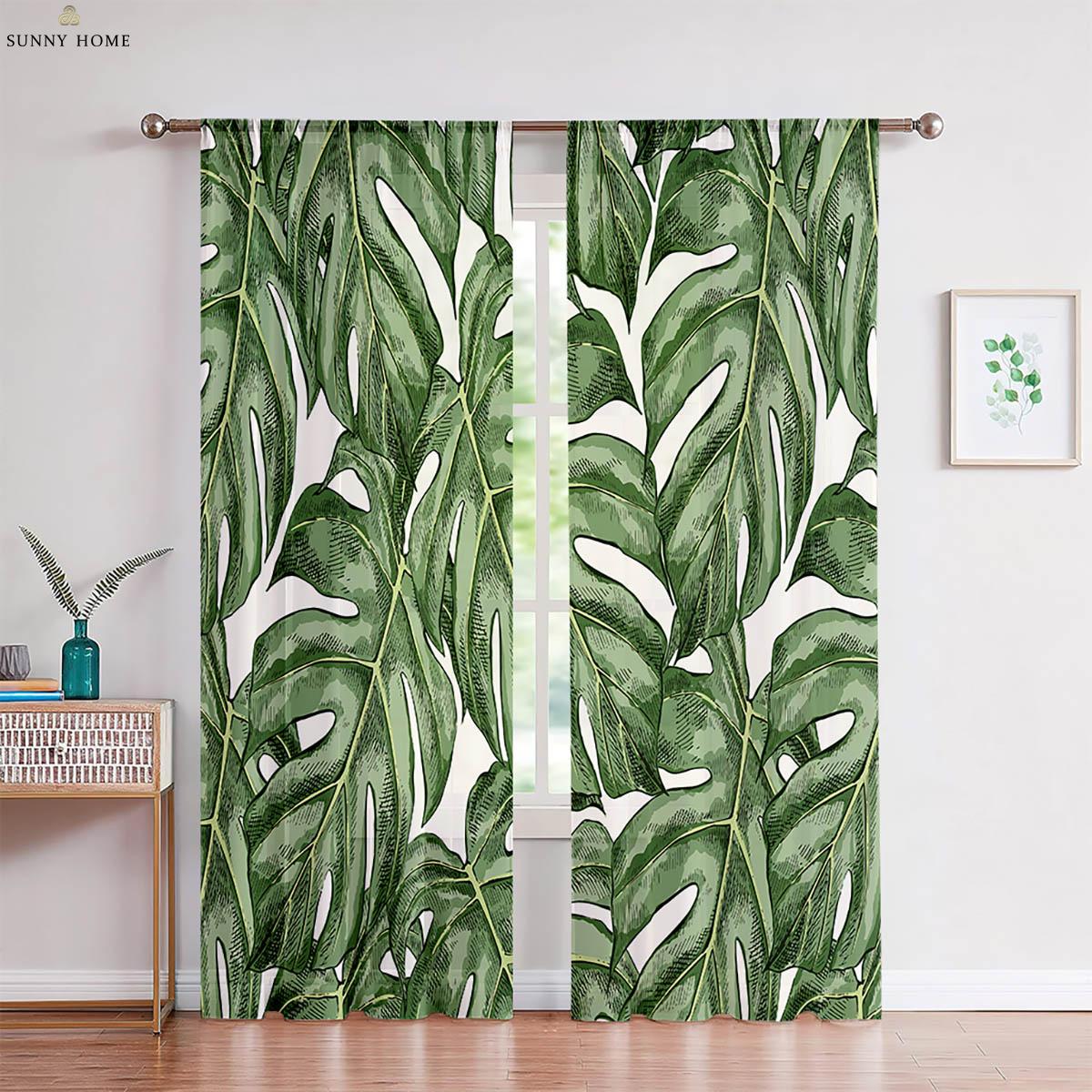 Set Of 2 Tropical Vegetation Green Leaves Monstera Leaf Printing Curtains Bedroom Living Room Kitchen Decorative Curtain Polyester Perfect For Great W100*H130(CM)-Grommet top&2PCS
Set Of 2 Tropical Vegetation Green Leaves Monstera Leaf Printing Curtains Bedroom Living Room Kitchen Decorative Curtain Polyester Perfect For Great W100*H130(CM)-Grommet top&2PCS
