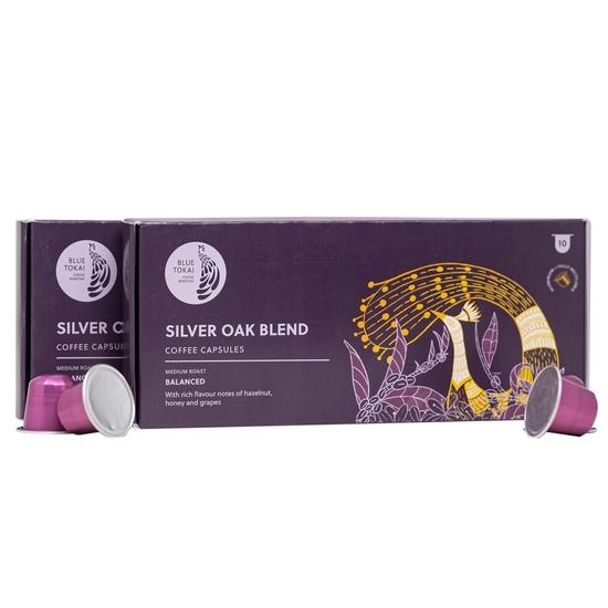 Blue Tokai Coffee Roasters Aluminium Capsules Silver Oak Cafe Blend - Medium Dark Roast With 100% Speciality Arabica| 10 Pods In Pack Each
Blue Tokai Coffee Roasters Aluminium Capsules Silver Oak Cafe Blend - Medium Dark Roast With 100% Speciality Arabica| 10 Pods In Pack Each
