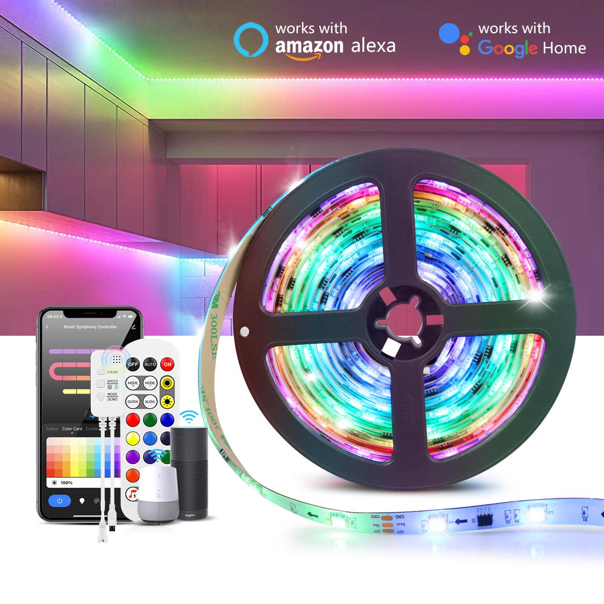 WS2811 RGBIC с адресуемыми пикселями Tuya Smart Life WIFI Светодиодная лента SMD5050 Гибкая уличная умная лампа для украшения дома Световые полосы 1m разноцветный 
WS2811 RGBIC с адресуемыми пикселями Tuya Smart Life WIFI Светодиодная лента SMD5050 Гибкая уличная умная лампа для украшения дома Световые полосы 1m разноцветный