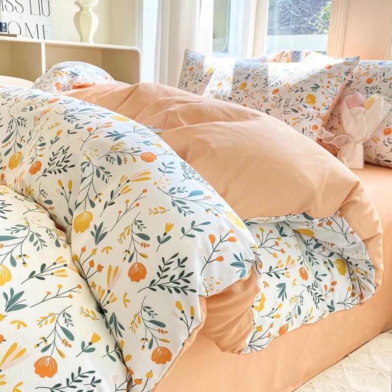 Хлопковый комплект постельного белья из четырех предметов, приятный к коже, дышащий и удобный, стиранное постельное белье, пододеяльник, наволочка 1.2m bed
Хлопковый комплект постельного белья из четырех предметов, приятный к коже, дышащий и удобный, стиранное постельное белье, пододеяльник, наволочка 1.2m bed