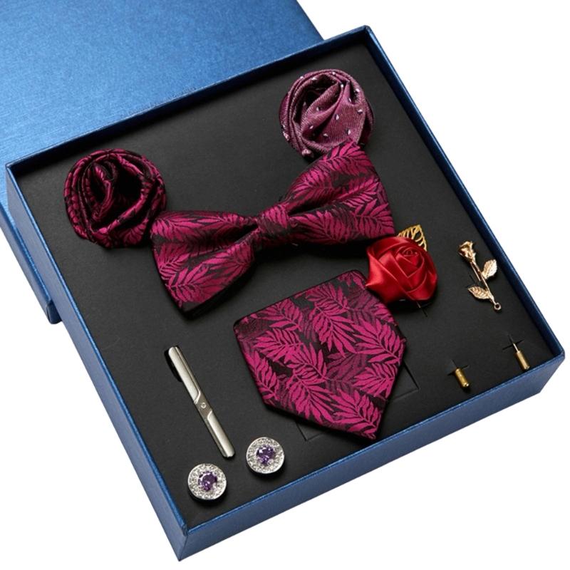 Pack of 9 Men s Floral Tie Set with Pocket Square Tie Clip Brooch Accessories for Formal Occasion Holiday Gift Supply
Pack of 9 Men s Floral Tie Set with Pocket Square Tie Clip Brooch Accessories for Formal Occasion Holiday Gift Supply