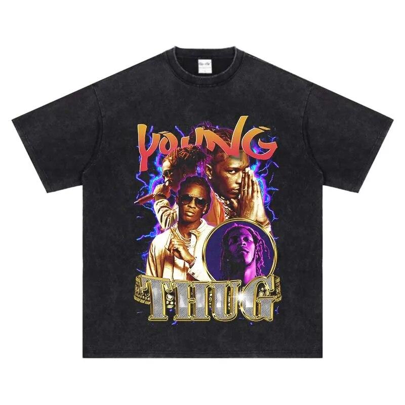 2023 футболка с графическим принтом в стиле рок-рэпер, винтажная модная футболка в стиле хип-хоп, повседневные хлопковые футболки с короткими рукавами, уличная одежда большого размера