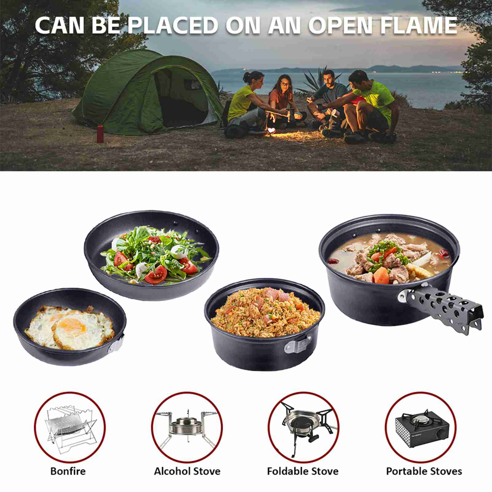 Camp Plates And Pans Sets Nonstick Backpacking Picnic Cooking Ultra lightweight Portable чёрный
Camp Plates And Pans Sets Nonstick Backpacking Picnic Cooking Ultra lightweight Portable чёрный