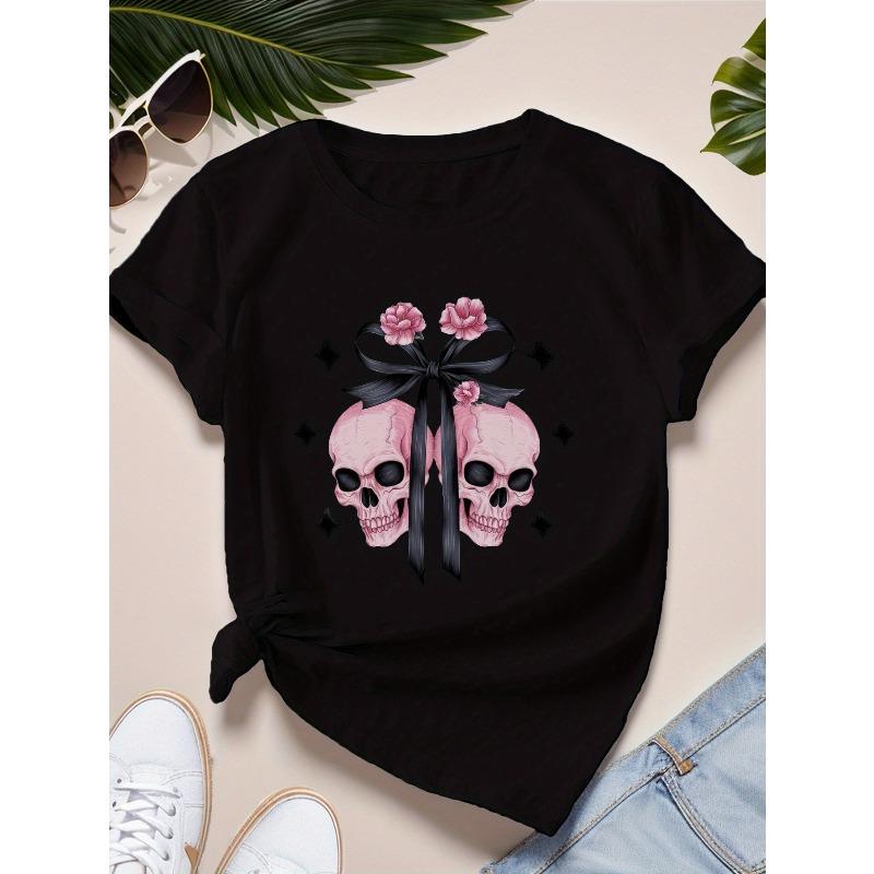 European Size pink skulls with flowers Women s Plus Size Sports Short Sleeve T-Shirt 4XL чорний
European Size pink skulls with flowers Women s Plus Size Sports Short Sleeve T-Shirt 4XL чорний