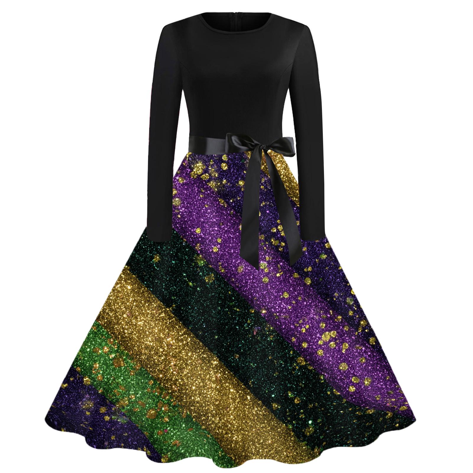 Женское повседневное модное платье винтажного стиля с круглым вырезом и карнавальным принтом M фиолетовый
Женское повседневное модное платье винтажного стиля с круглым вырезом и карнавальным принтом M фиолетовый