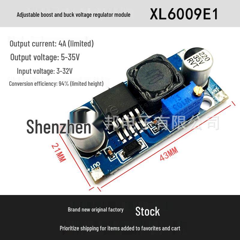 XL6009 Adjustable DC-DC Boost Module, 4A Output Power Stabilizer, LM2577 Replacement.
XL6009 Adjustable DC-DC Boost Module, 4A Output Power Stabilizer, LM2577 Replacement.