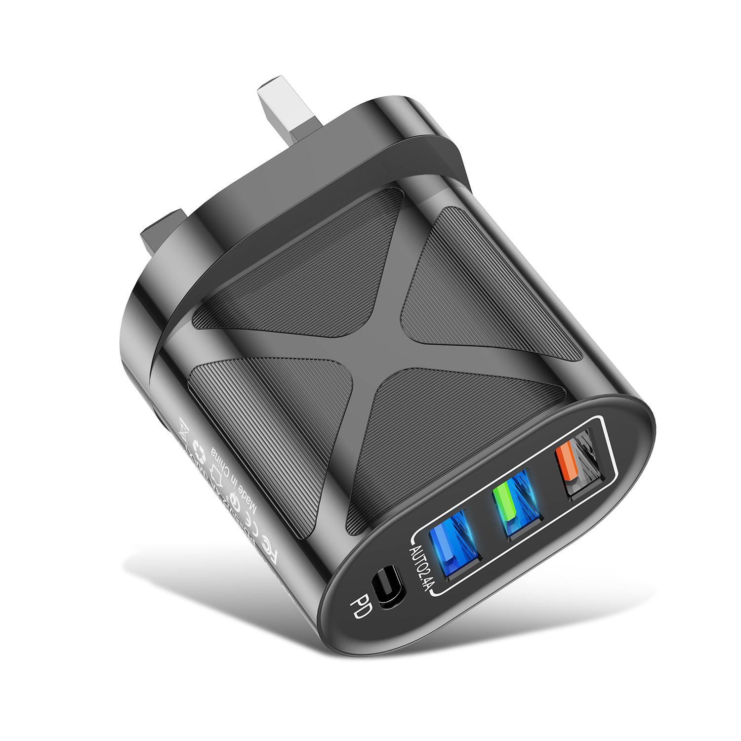 VAORLO 48W 3USB + PD 4 порти Зарядний пристрій Дорожня зарядна головка 2,4 A Швидка зарядка ЄС США UK Plug USB Зарядний пристрій для пристроїв UK чорний
VAORLO 48W 3USB + PD 4 порти Зарядний пристрій Дорожня зарядна головка 2,4 A Швидка зарядка ЄС США UK Plug USB Зарядний пристрій для пристроїв UK чорний