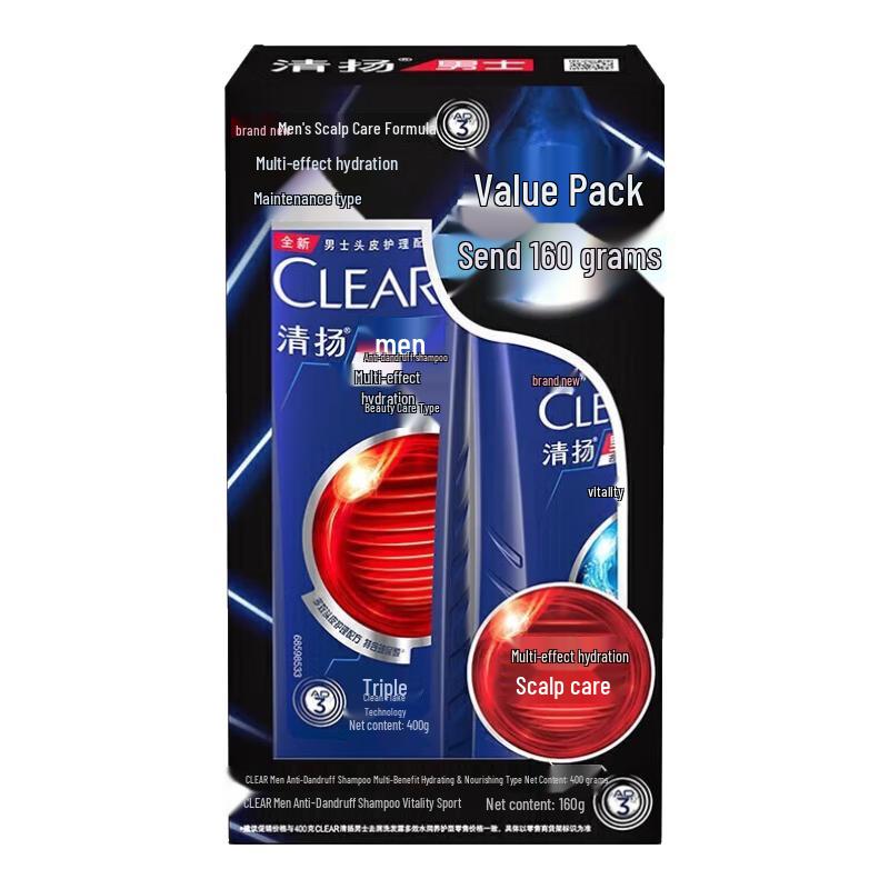 Clear Men Anti-Dandruff Multi-Effect Hydrating Shampoo
Clear Men Anti-Dandruff Multi-Effect Hydrating Shampoo