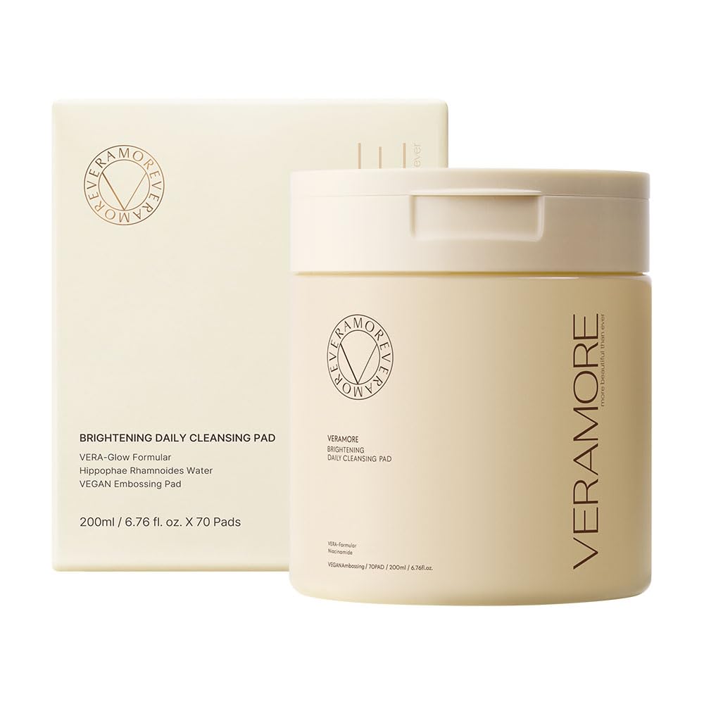 VERAMORE Brightening Cleansing Pads, 70 pads – Contains Niacinamide, Whitening & Tone-Up Care 2-Way Vegan Embossed Pads Suitable for Sensitive
VERAMORE Brightening Cleansing Pads, 70 pads – Contains Niacinamide, Whitening & Tone-Up Care 2-Way Vegan Embossed Pads Suitable for Sensitive