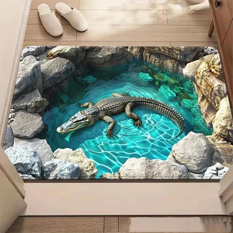 Crocodiles in The Pool 3D Optical Illusion Doormat Flat Non-slip and Easy To Clean Perfect for Front Door of Bedroom Door Mat 50X80cm
Crocodiles in The Pool 3D Optical Illusion Doormat Flat Non-slip and Easy To Clean Perfect for Front Door of Bedroom Door Mat 50X80cm