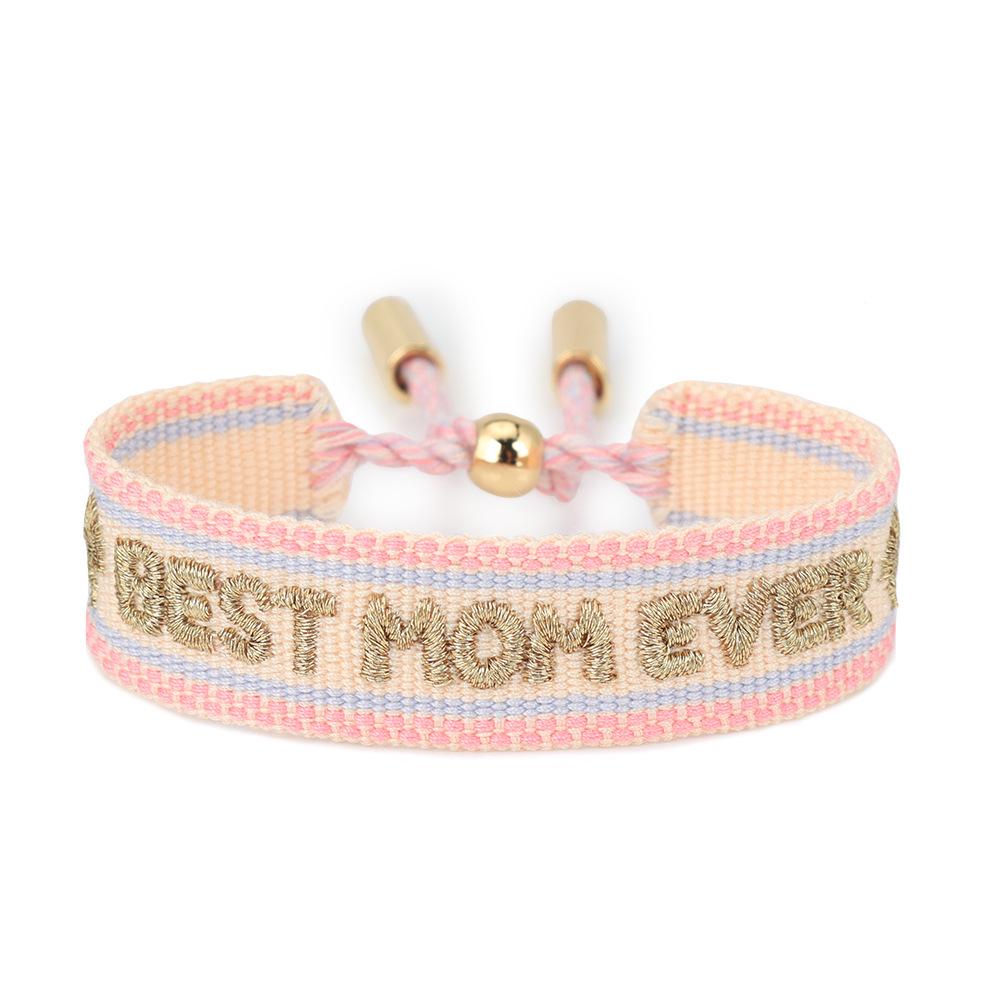 Mother s Day Woven Bracelet: Polyester-Cotton Embroidery, Alloy Bell, Tassel Design
Mother s Day Woven Bracelet: Polyester-Cotton Embroidery, Alloy Bell, Tassel Design