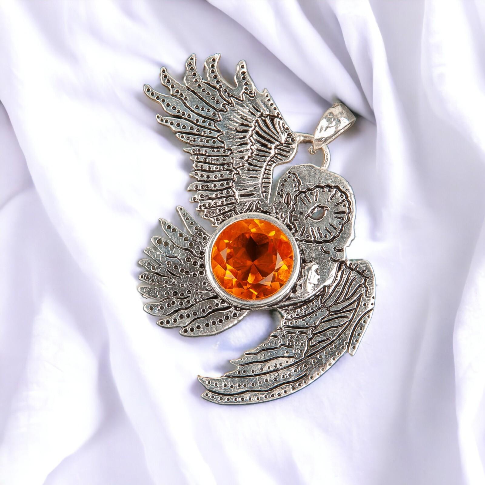 925 Sterling Silver Multi Gemstone Owl Designer Good Luck Jewelry Pendant 1.3 CP-16
925 Sterling Silver Multi Gemstone Owl Designer Good Luck Jewelry Pendant 1.3 CP-16