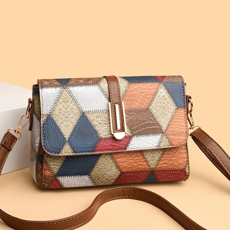 Square bag women s new fashion women s shoulder messenger bag contrasting color soft leather texture middle-aged mother bag
Square bag women s new fashion women s shoulder messenger bag contrasting color soft leather texture middle-aged mother bag