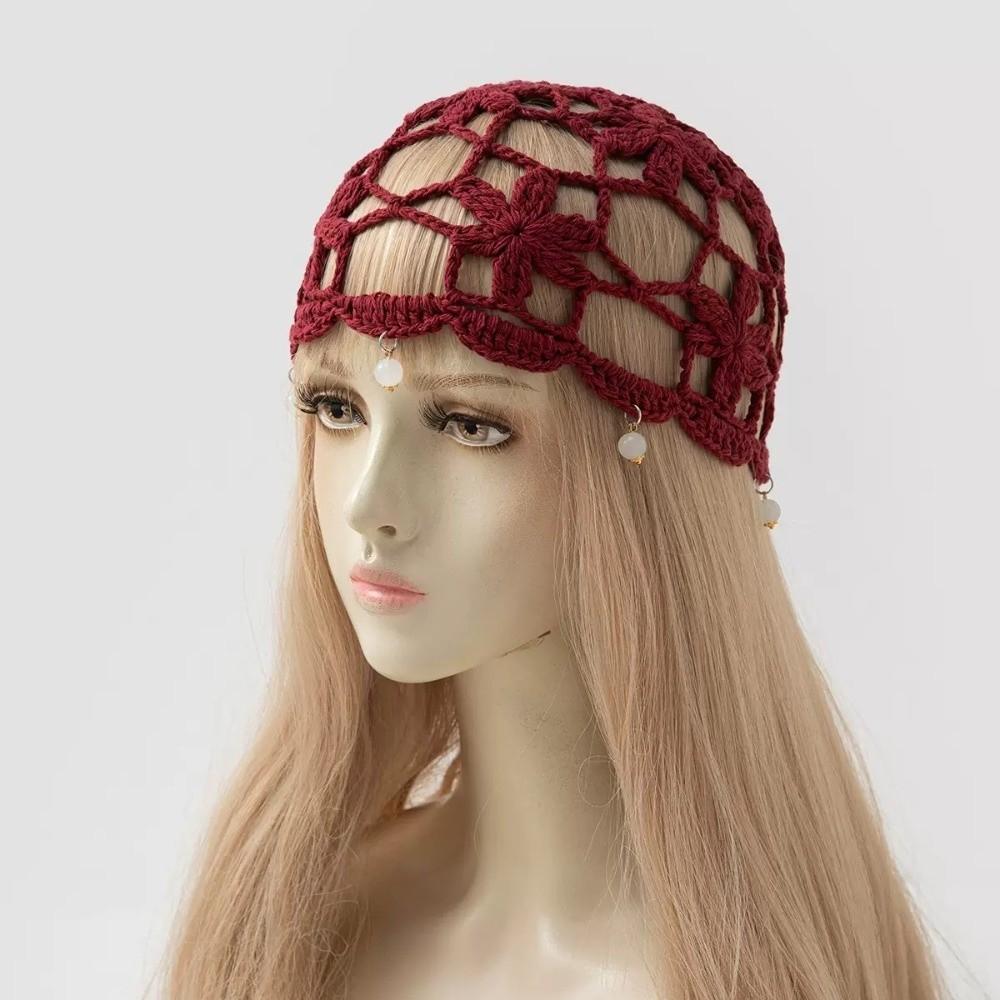 Handmade Crochet Flower Knitted Hat Bohemian Style Woven Cap Sweet Hollowed Out Beanie Cap Summer темно-червоний колір
Handmade Crochet Flower Knitted Hat Bohemian Style Woven Cap Sweet Hollowed Out Beanie Cap Summer темно-червоний колір