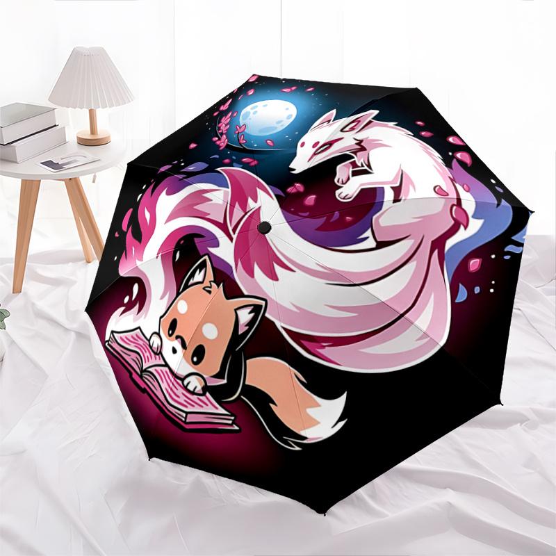 1pc Fox Reading Book with Cherry Blossoms Automatic Umbrella Design, Cute Cartoon Pattern, Portable Outdoor Umbrella, Perfect F079
1pc Fox Reading Book with Cherry Blossoms Automatic Umbrella Design, Cute Cartoon Pattern, Portable Outdoor Umbrella, Perfect F079