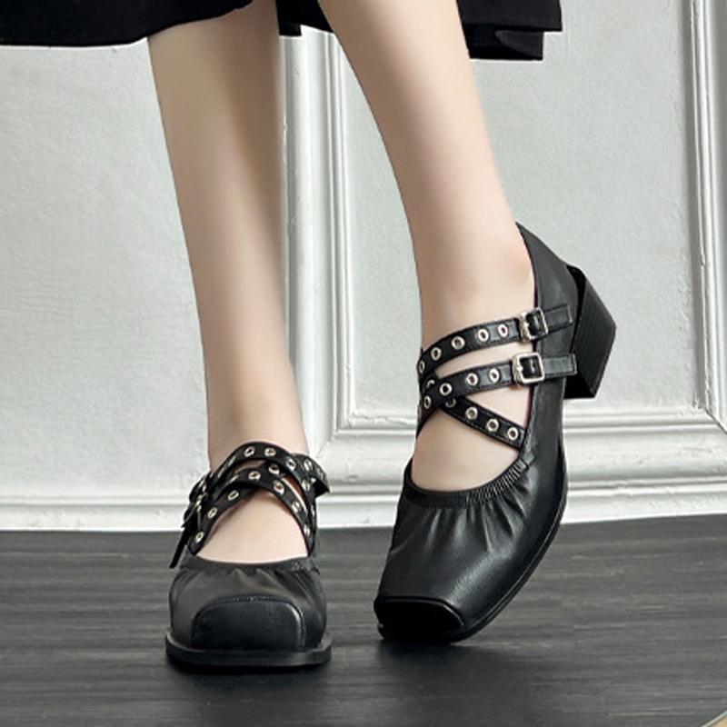 Fashion Cross Rivet Buckle Straps Ballets Shoes Ladies Block Low Heels Mary Janes Square Toe Pumps Women Tacones 2025 Lolita Ballerinas 35 чёрный
Fashion Cross Rivet Buckle Straps Ballets Shoes Ladies Block Low Heels Mary Janes Square Toe Pumps Women Tacones 2025 Lolita Ballerinas 35 чёрный