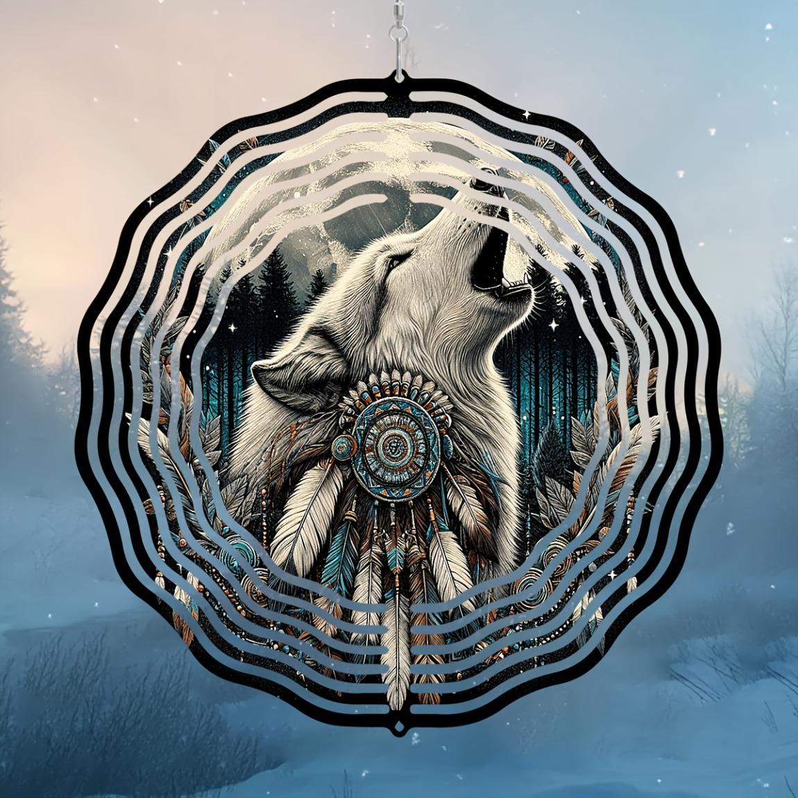 Howling Wolf Wind Spinner 10 Inch 3D Laser Cut Metal Art Decor 360 Rotating Hook for Outdoor Indoor Garden Yard Rustic Home Gift 01A
Howling Wolf Wind Spinner 10 Inch 3D Laser Cut Metal Art Decor 360 Rotating Hook for Outdoor Indoor Garden Yard Rustic Home Gift 01A
