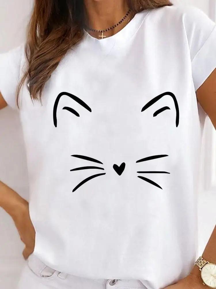 Fashion Short Sleeve Ladies Print Cute Womens Clothing Graphic Tee Cat Face Animal Lovely Clothes Summer FeUnisex Tshirts S
Fashion Short Sleeve Ladies Print Cute Womens Clothing Graphic Tee Cat Face Animal Lovely Clothes Summer FeUnisex Tshirts S