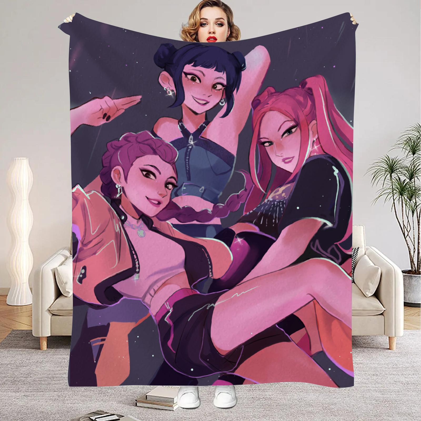 Huntrix Blankets K pop Demon Hunters Zoey Rumi Mira Soft Warm Throw Blanket Kids Living Room Couch Sofa Bed Fluffy Bedspread 75x100cm
Huntrix Blankets K pop Demon Hunters Zoey Rumi Mira Soft Warm Throw Blanket Kids Living Room Couch Sofa Bed Fluffy Bedspread 75x100cm