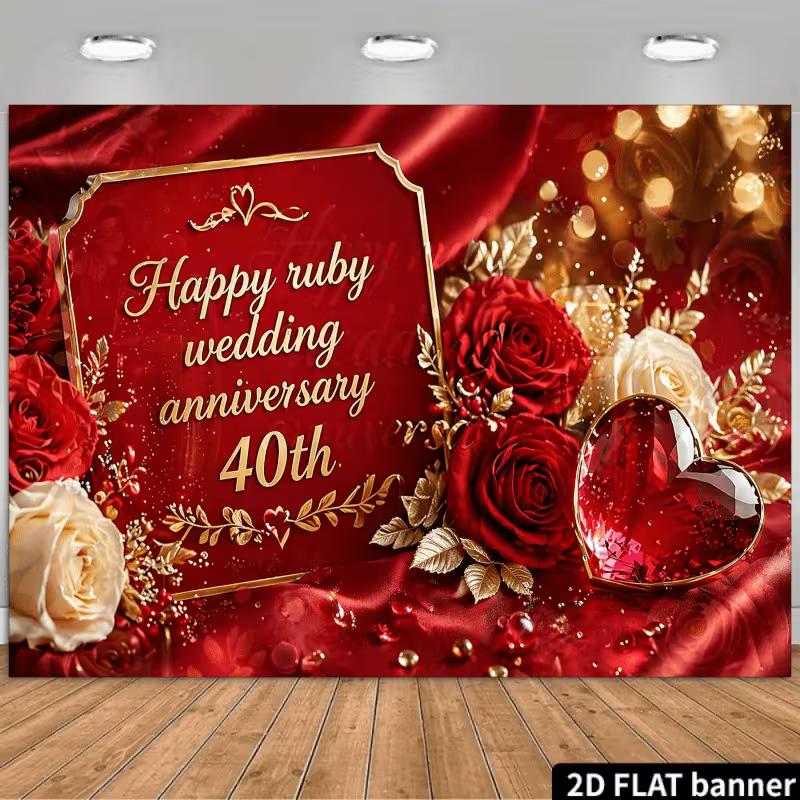 2D Romantic Ruby Anniversary Backdrop, Red Satin & Floral Arrangement Photo Booth Banner 47.2x31.5inch/120*80cm
2D Romantic Ruby Anniversary Backdrop, Red Satin & Floral Arrangement Photo Booth Banner 47.2x31.5inch/120*80cm